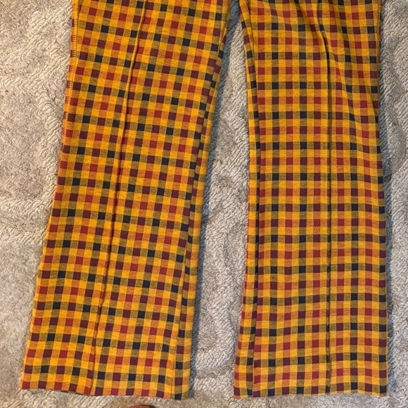 Anthropologie Maeve Women's Checkered Pants - Brown and Orange - Picture 5 of 6